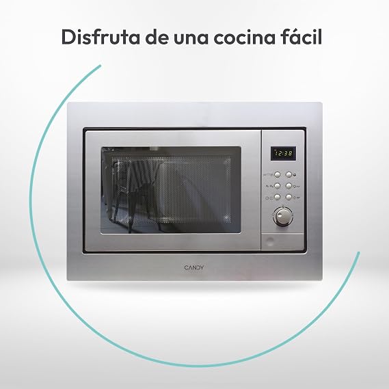 Candy MIC201EX, Microwave integrable with grill, 20L, Digital, With frame, 8 automatic programs, Turntable 24.5 cm, Defrost time and weight, 800W/1000W, Anti-Fingerprint Stainless Steel