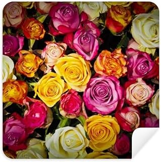 Rosas de color rojo, rosa, naranja y blanco, gamuza de limpieza, limpiador de pantalla, gamuza, 2 unidades