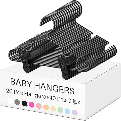 Miniatura 43 de Hsei Baby Hangers with Clips, Plastic Kids Pants Hangers for Nursery Closet, Top and Bottom Clothes Hanger Set for Newborn Child Infant Toddler Boys