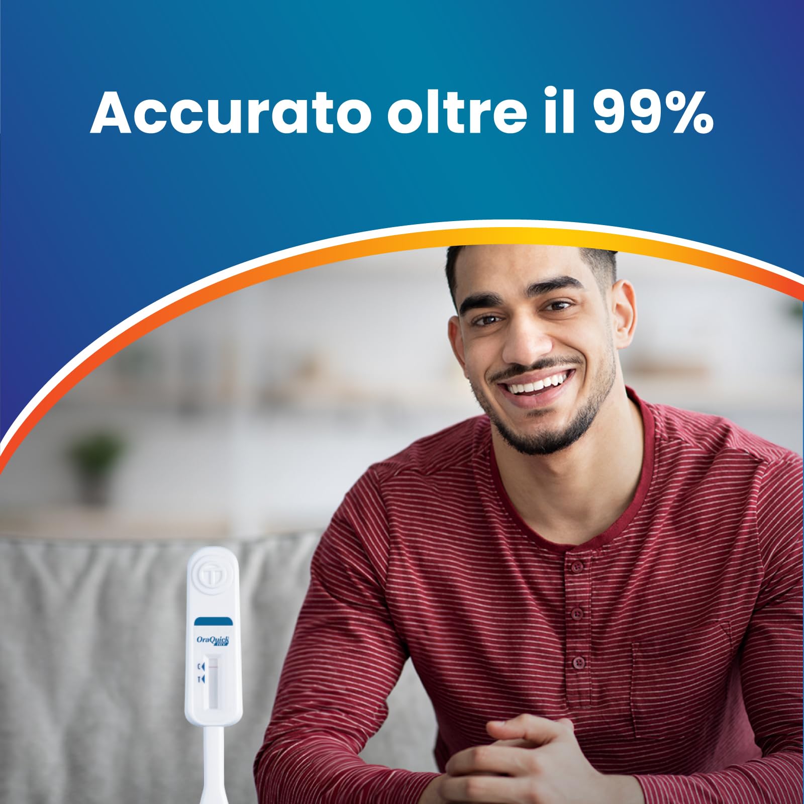 HIV Test Salivare Fluido Orale Rapido Fai Da Te. Indolore, Privato. Sensibilità 100% Accuratezza 99,8%. Il 1° Autotest che puoi fare da solo a casa o in viaggio. ORAQUICK Adeste.