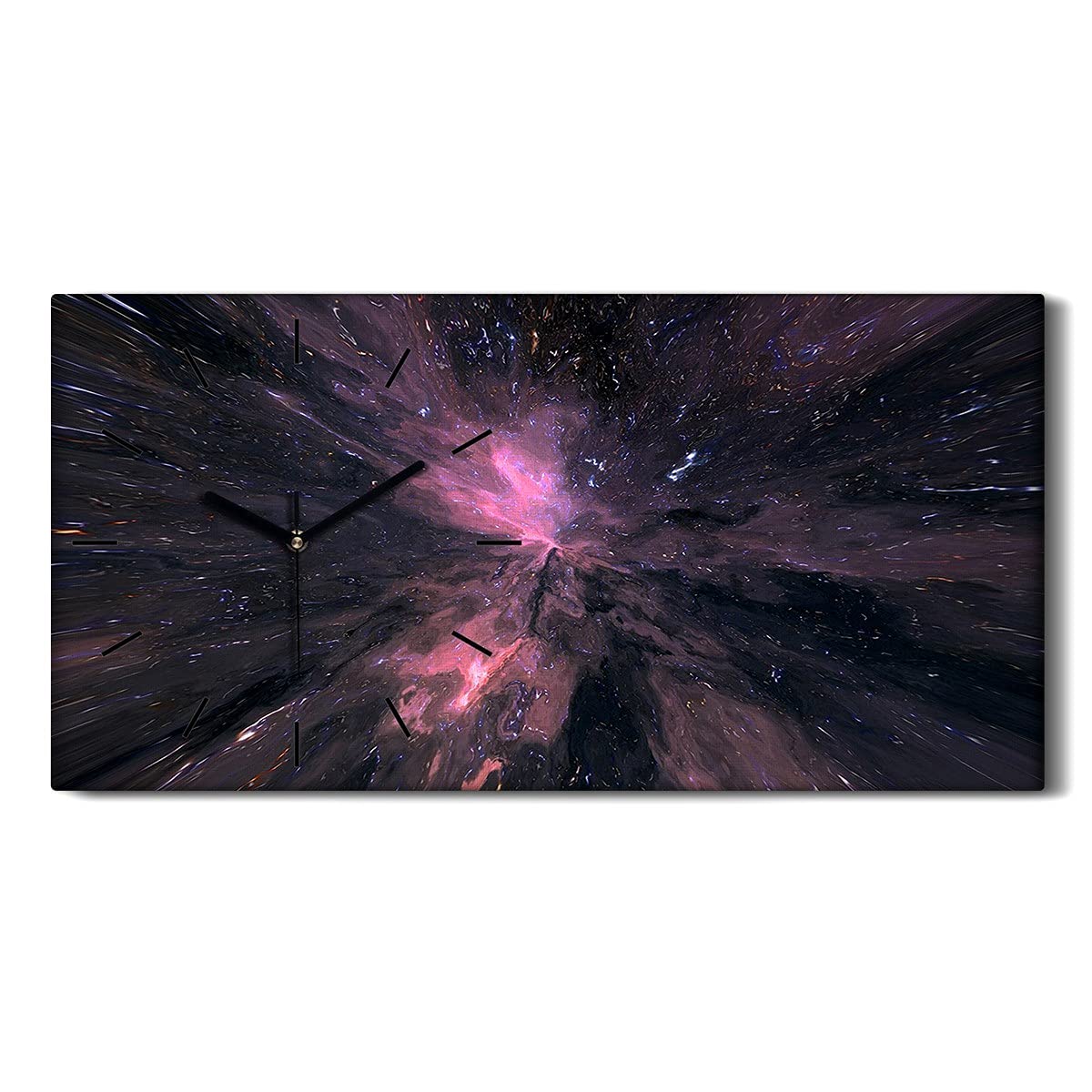Horloge sur Toile Sans Tic-Tac Tableau Violet pour Chambre