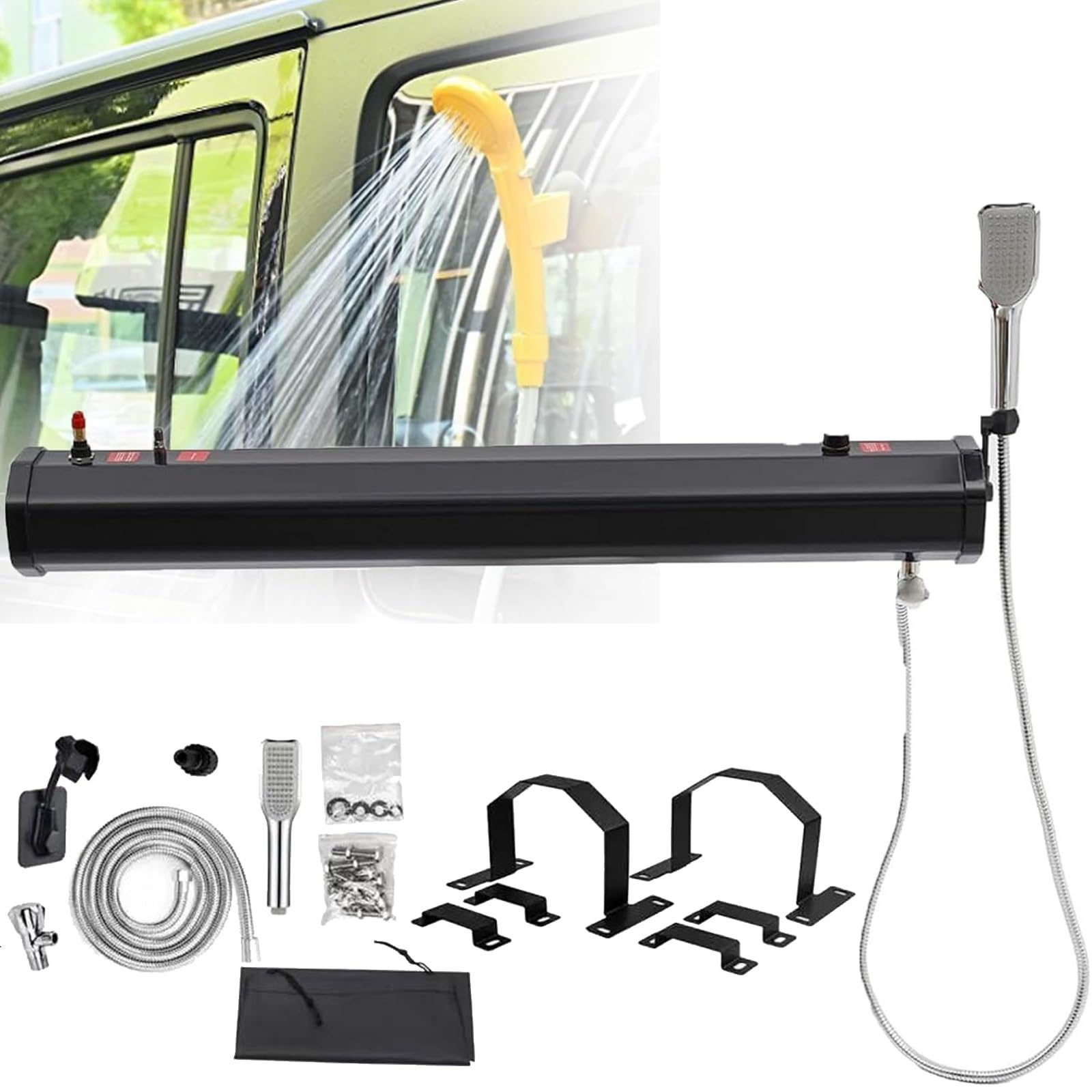 Douche de Camping, Douche Solaire, Réservoir d'eau sous Pression 18 L/20 L/30 L, pour Les Randonnées, Stockage d'eau, Compatible avec Les Activités de Plein Air(20L)