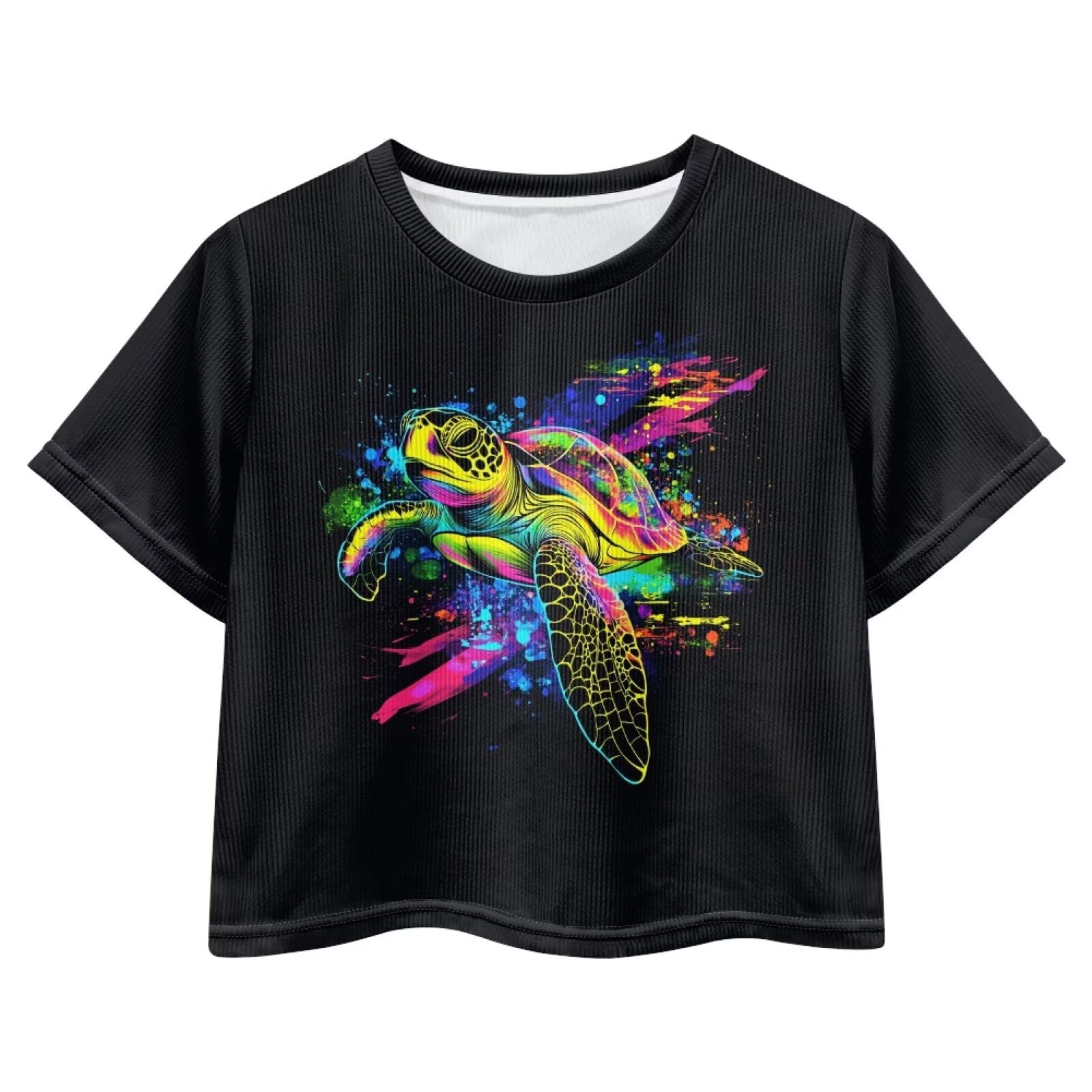Cute Crop Tops for Girls Short Sleeve Summer T Shirts Fashion Graphic Tees Crew Neck Pullover Tee 5-14 Years