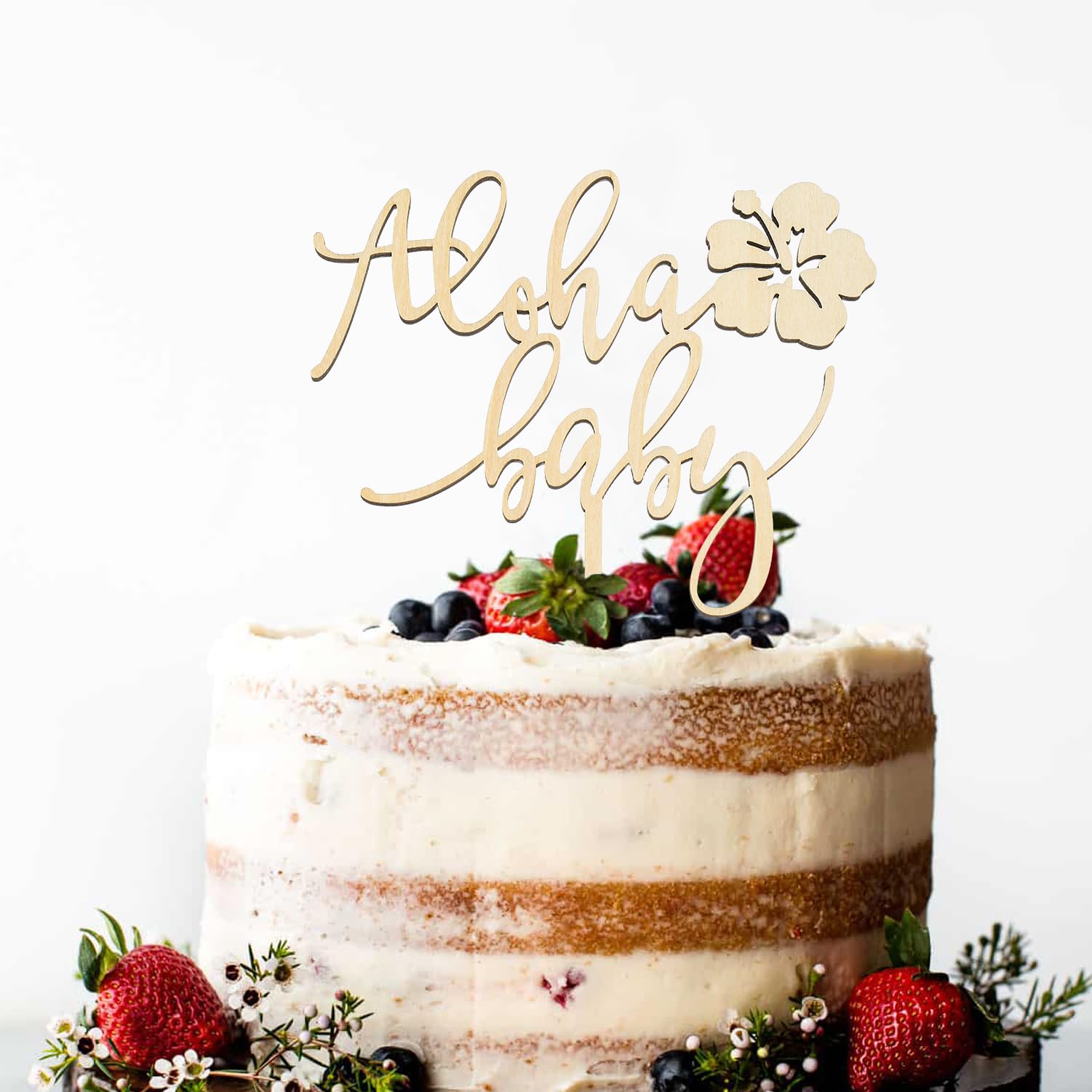 Aloha Baby Cake Topper (wood), Spring Baby Shower Cake Topper, First Birthday Cake Topper, | Hawaiian Cake Topper | Baby Shower Cake Topper | Baby Shower/Gender Reveal Party Decorations.