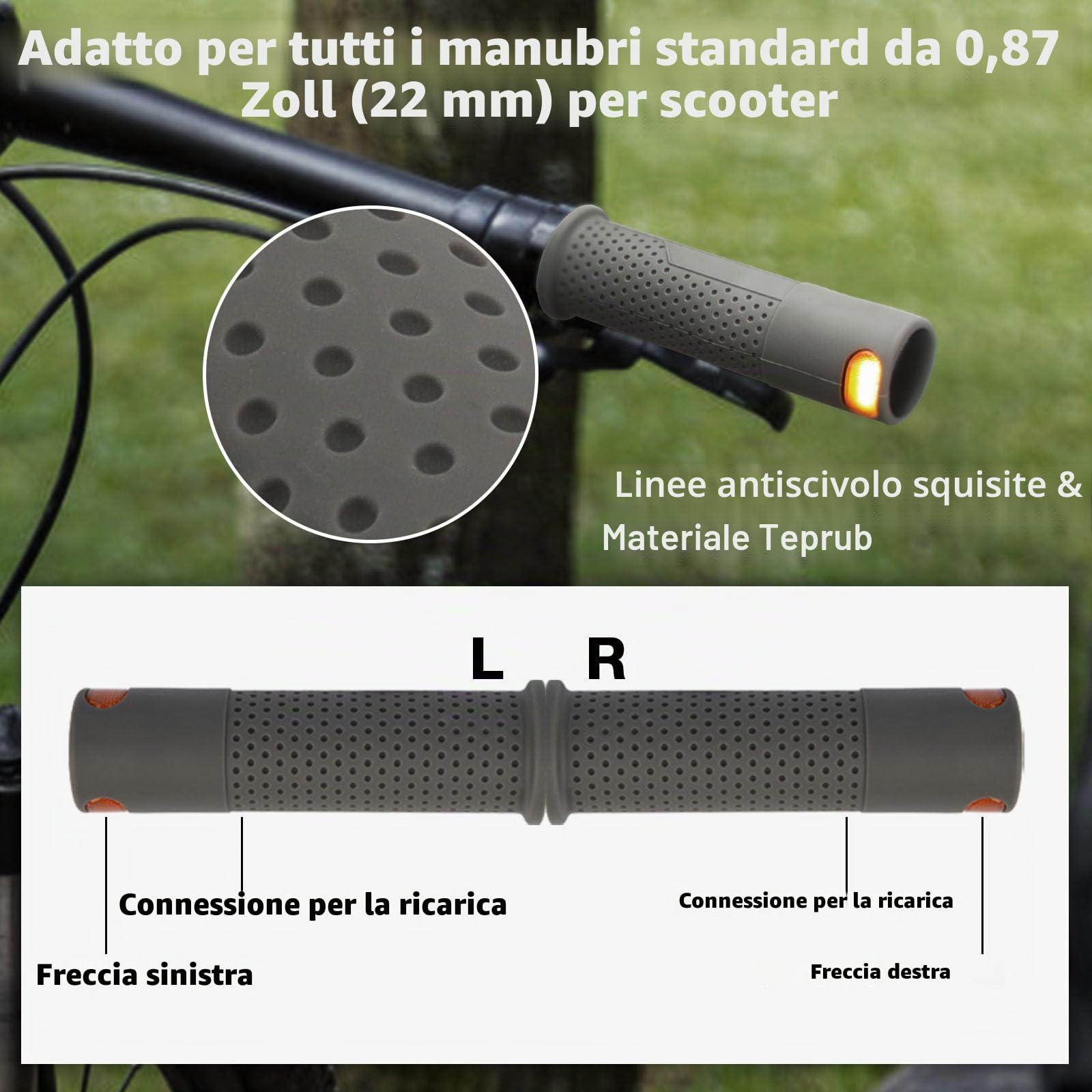 Maniglia Lampeggiante con Luce Manubrio e Segnale di Svolta, Ricarica Wireless Telecomando per Xiaomi M365 Pro2 Ninebot Max G30D