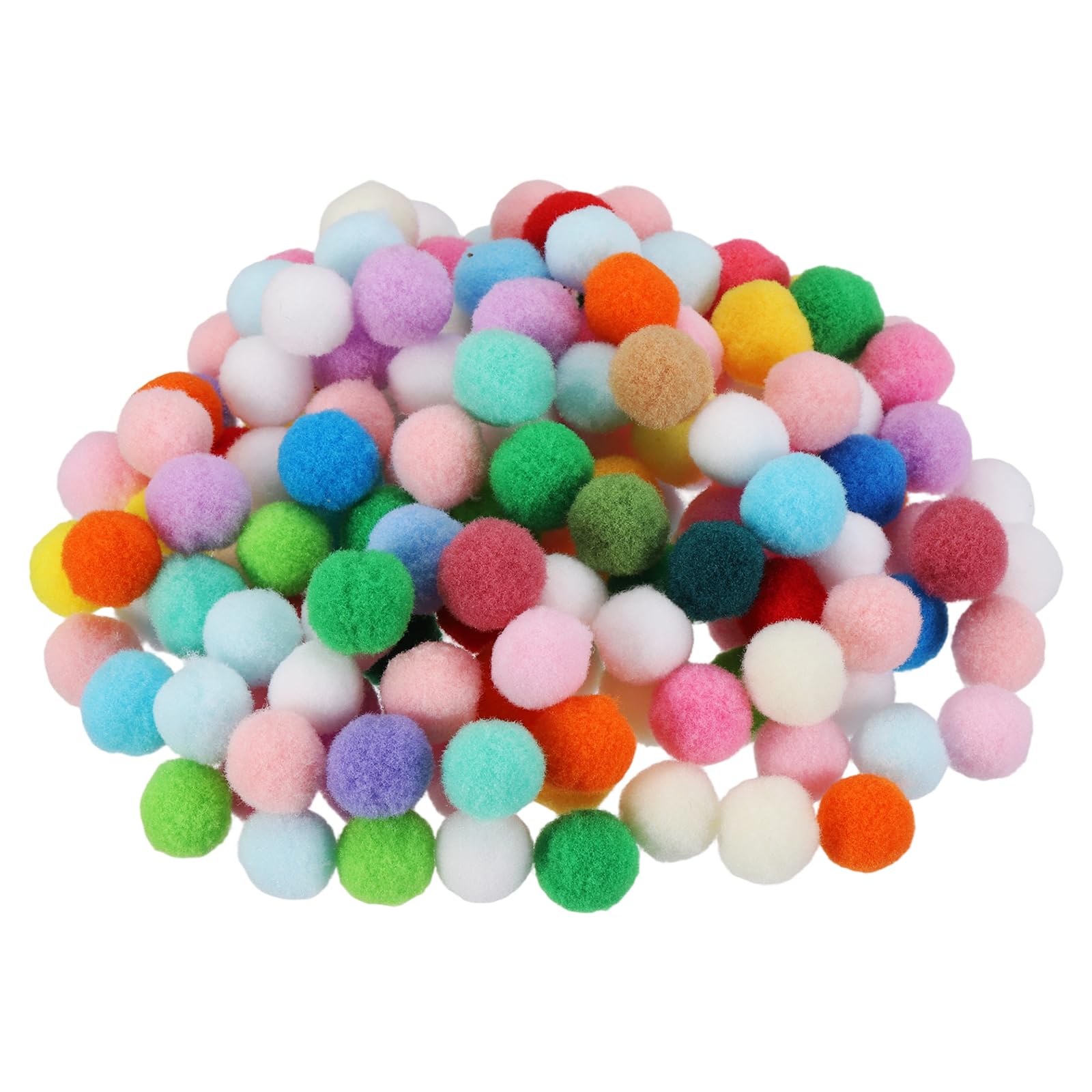 PATIKIL 0.6inch Pom Poms for Crafts, 150Pcs High Elastic Fuzzy Pastel Balls for Art Supplies DIY Creative Craft Material Handicraft Decorations, Rainbow Color