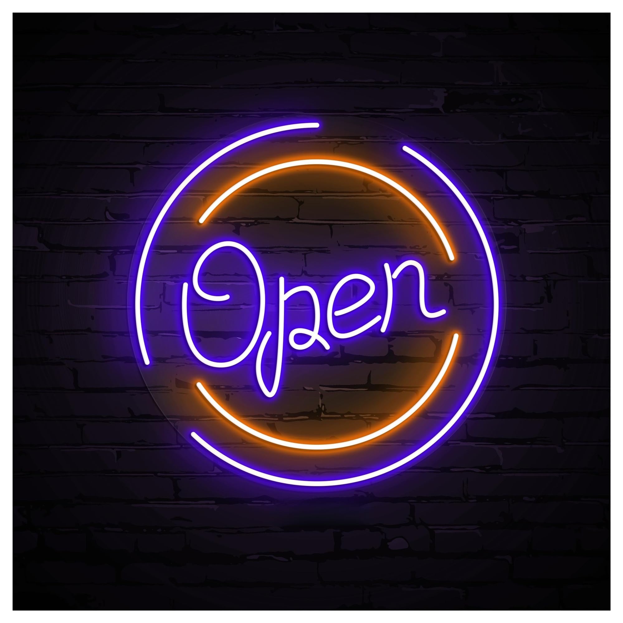 Décor Mural Lumière Enseigne Néon Open, Idéale Pour Un Salon De Coiffure Ou Café, Avec Luminosité Réglable 44cm(UNE)