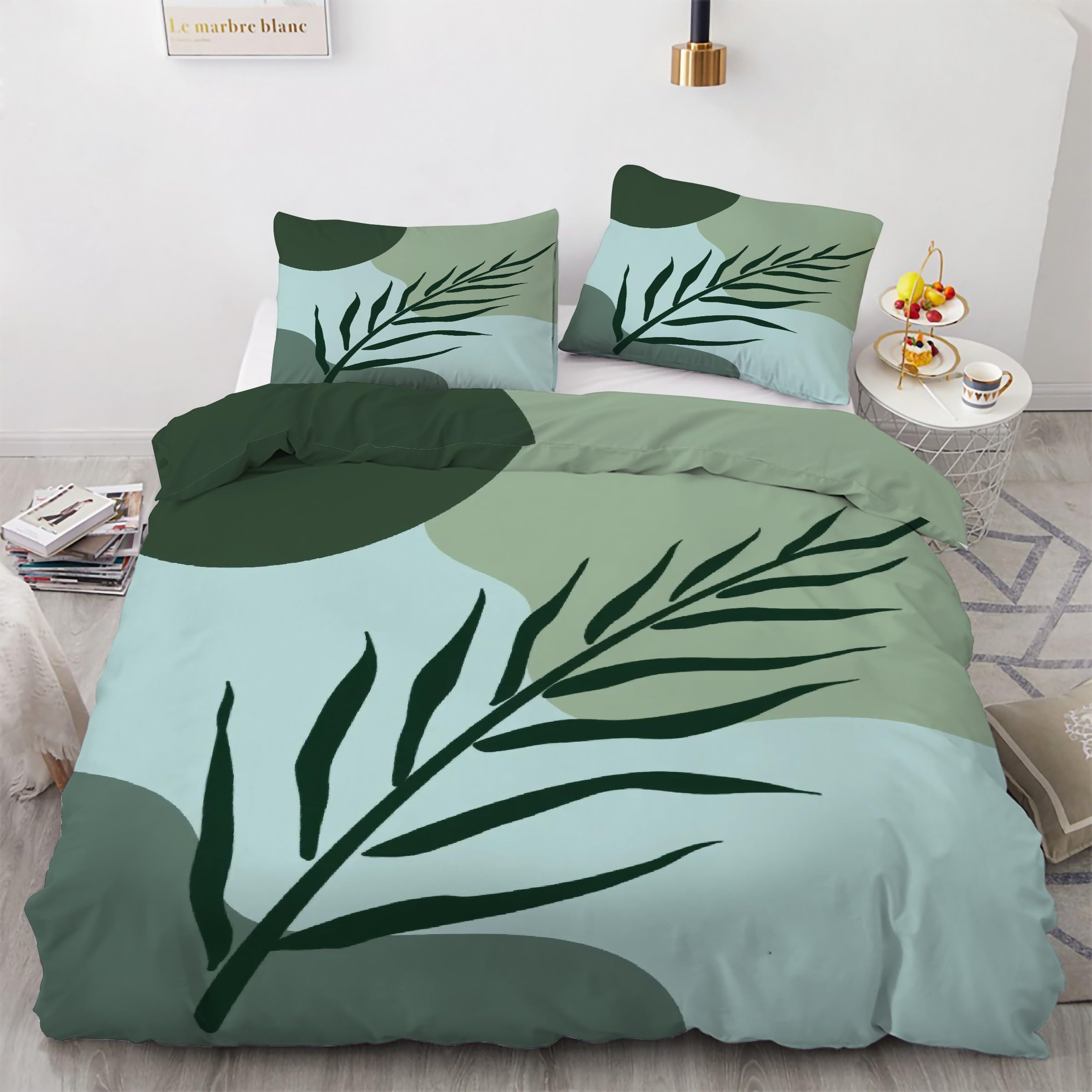 Housse de couette 240x260 anti-glissement en microfibre zippée avec taies d'oreiller