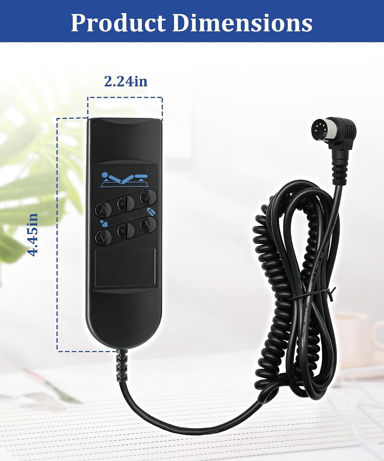 6 Button 5 Pin Bed Motor Remote Hand Control Fits for Okimat II,Okin Adjustable Bed Remote Control Replacement Parts