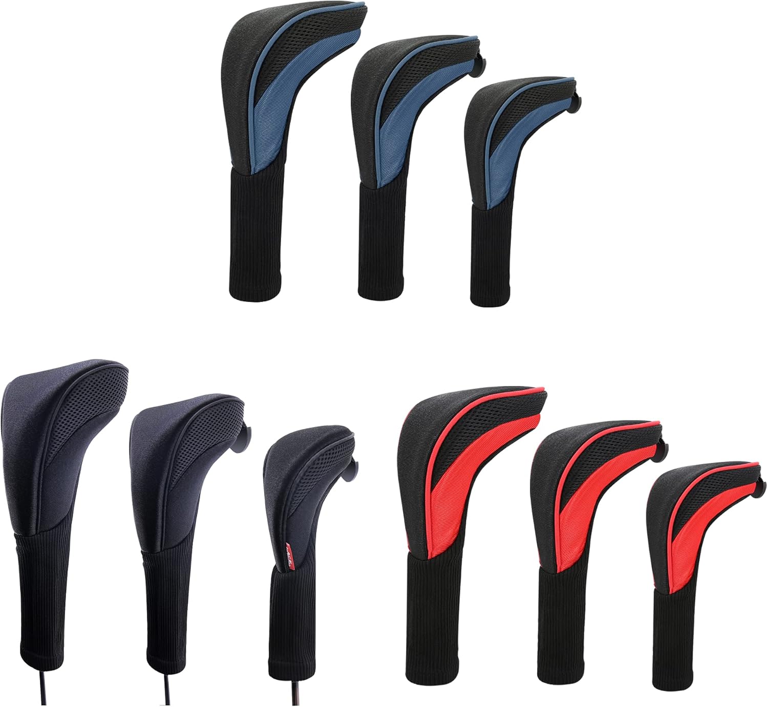 3 PCS Golf Head Cover Club Headcover Set for Drivers Fairway Woods Hybrid Fit Oversized Club Men Women (Black) : Sports & Outdoors