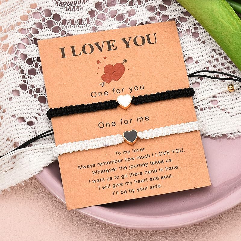 Sisadodo I Love You Bracelet for Couple Valentines Gifts for Husband Wife Heart Braided Bracelets Couple Anniversary Birthday Gift - Image 6