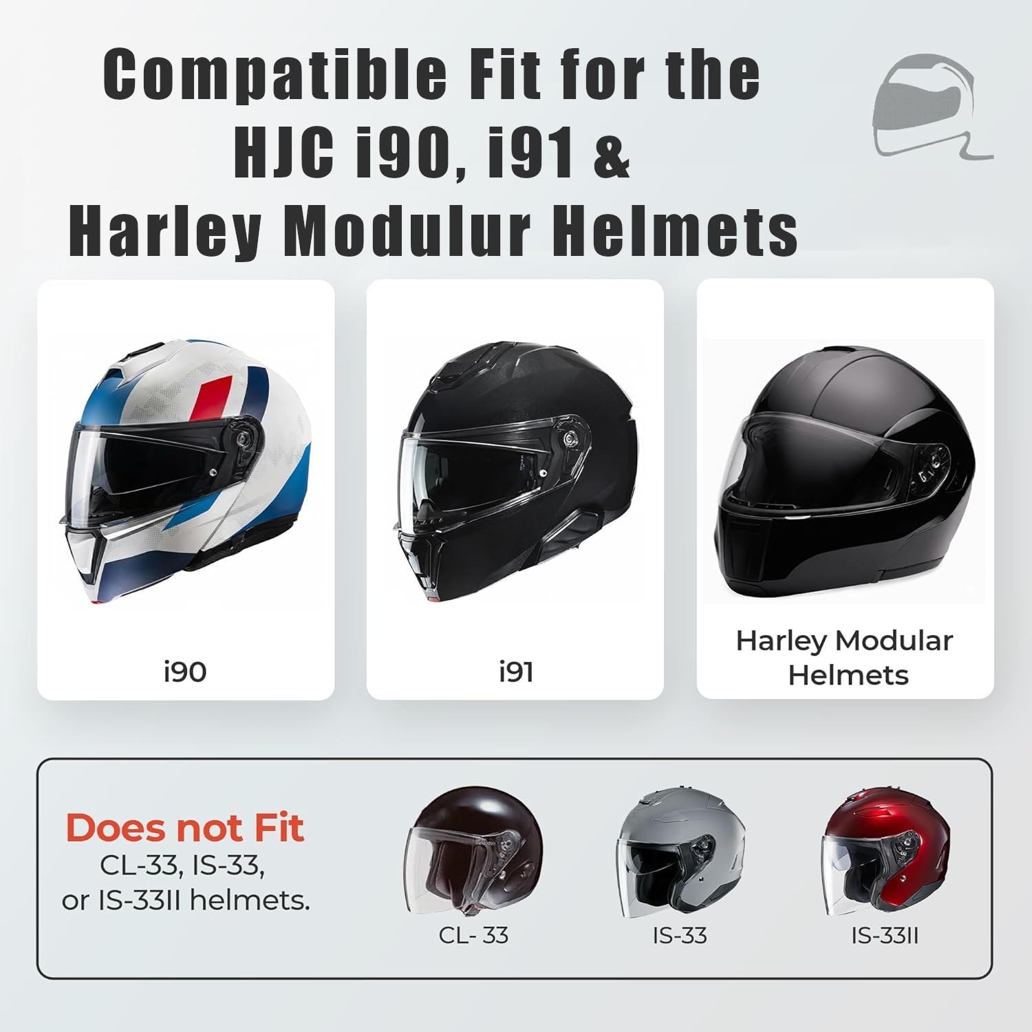 The Helmet Shop HJ-33 Rainbow Mirror Motorcycle Helmet Visor Compatible with HJC i90, i91 & Harley Modular Helmets – Anti-fog Insert Ready Shield