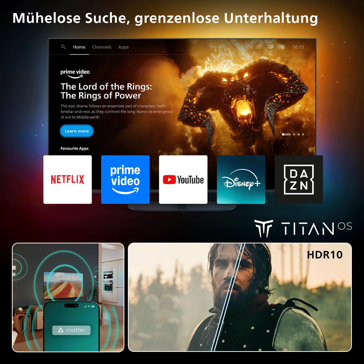 PHILIPS 40PFS6050 2K-LED Smart-TV | 40-Zoll-Display mit Pixel Plus, Plattform Titan OS und Dolby-Digital-Sound