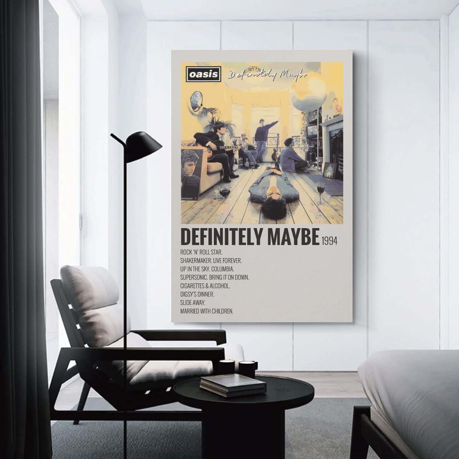 Aleakea Oasis Band Definitely Maybe Album Vintage Poster Canvas