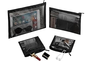 4-Pack Small Zippered Mesh Pouches for Travel