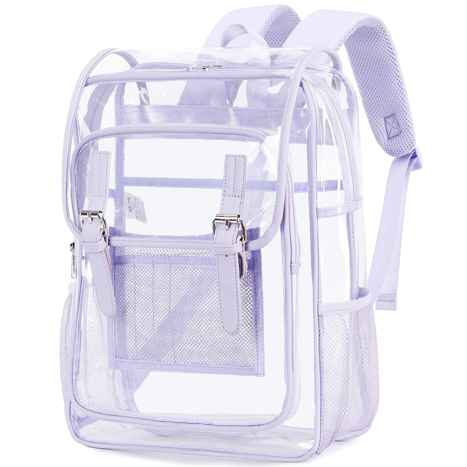 abshoo Heavy Duty Clear Backpack for School Girls Transparent School Bookbag (Purple)