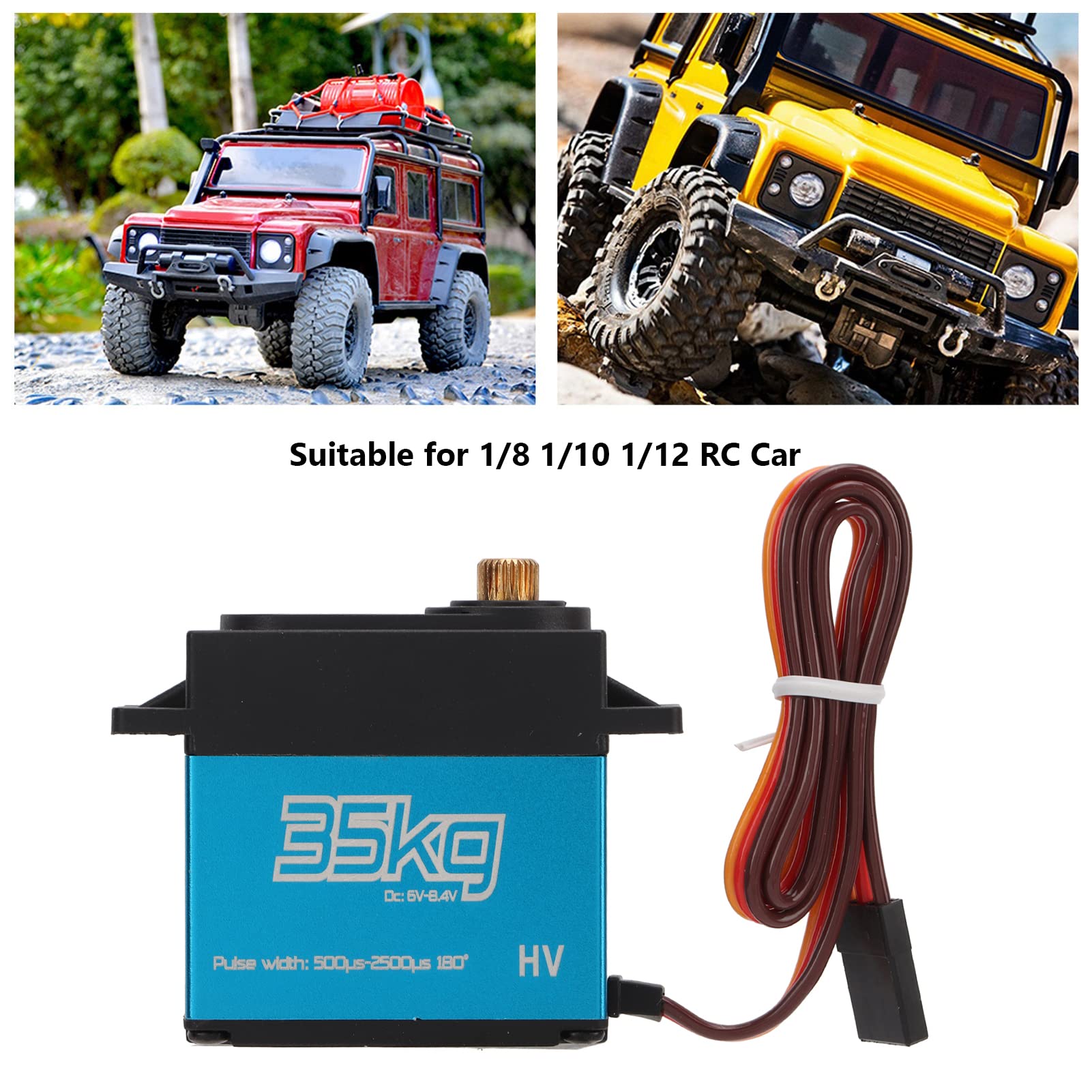 2pcs Servo Digitale per Auto RC Impermeabile 35KG Motore Senza Spazzole Set di Ricambio per Modelli Scala 1/8 1/10 Servo per Radiocomando
