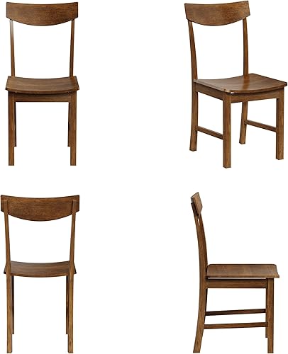 Miniatura 8 de Dining Chairs Set of 2, 100% Solid Wood Modern Dinner Chair with Curved Backrest, Sturdy Wooden Chairs for Kitchen, Living Room, Study