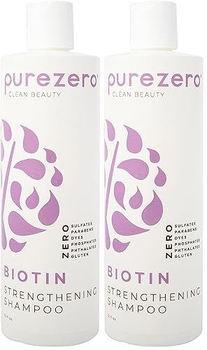 Miniatura 4 de Purezero Champú fortalecedor de biotina 12 onzas líquidas cabello voluminizante más grueso más completo cero sulfatos parabenos tintes gluten 100