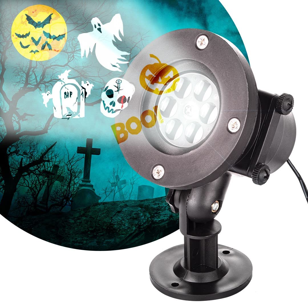 Halloween Outdoor LED Light Projector - Includes 12 Interchangeable Seasonal Slides