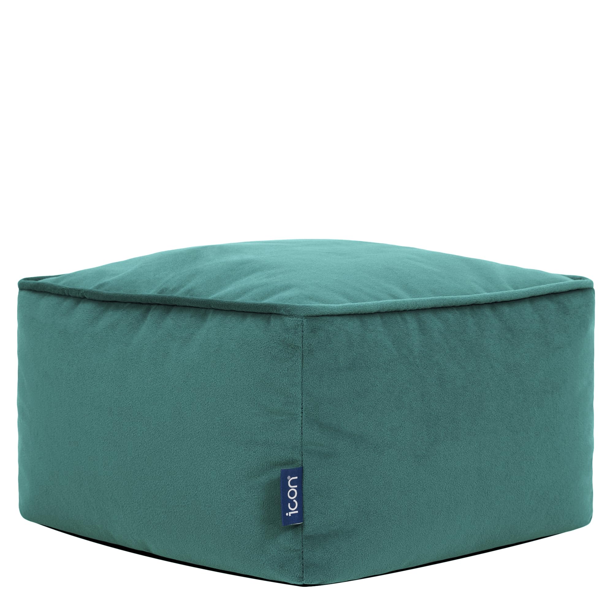 B&Q -  Amara Velvet Bean Bag Pouffe Teal Green