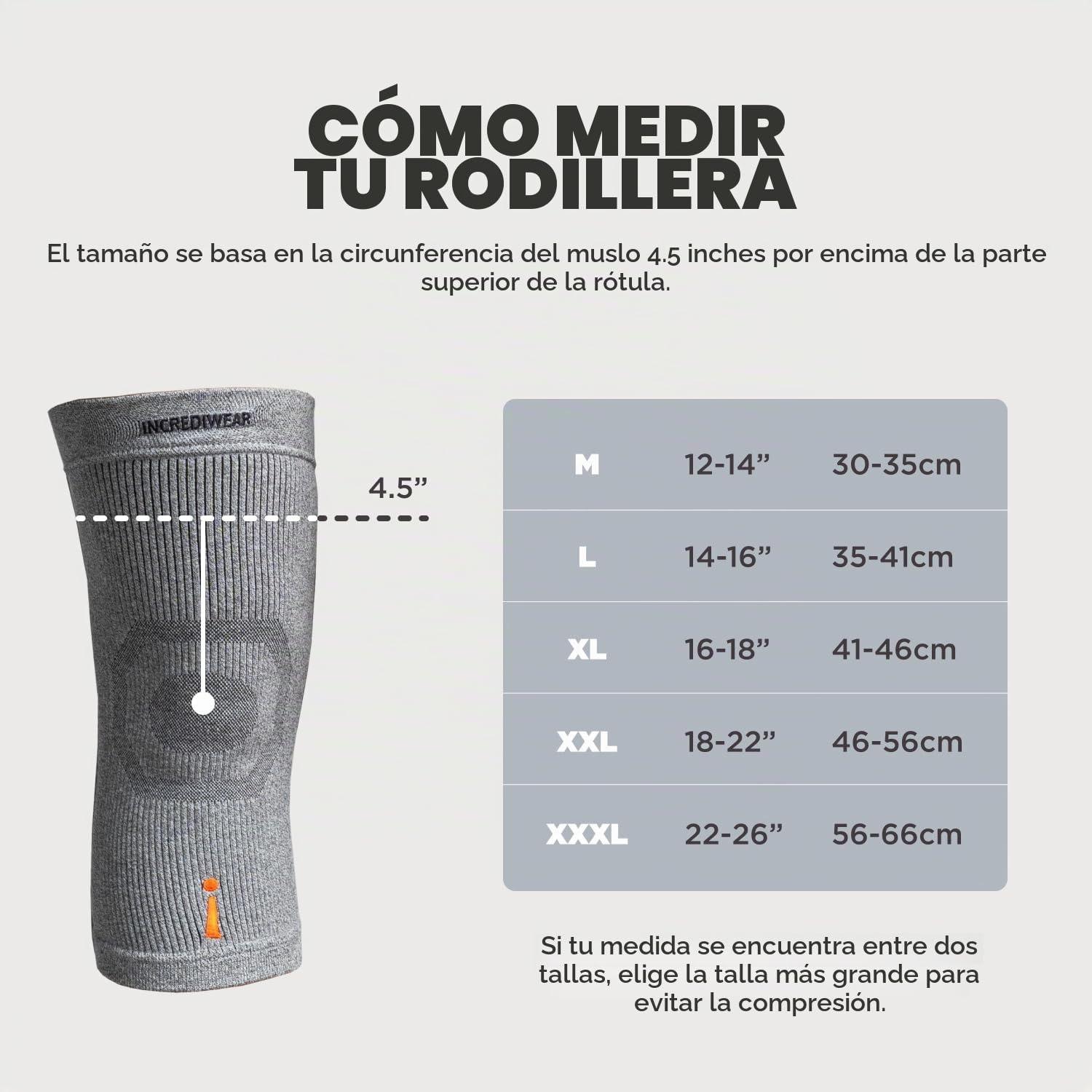 Incrediwear Manga de Rodilla Incrdibrace, Negro, XX-Large Unisex