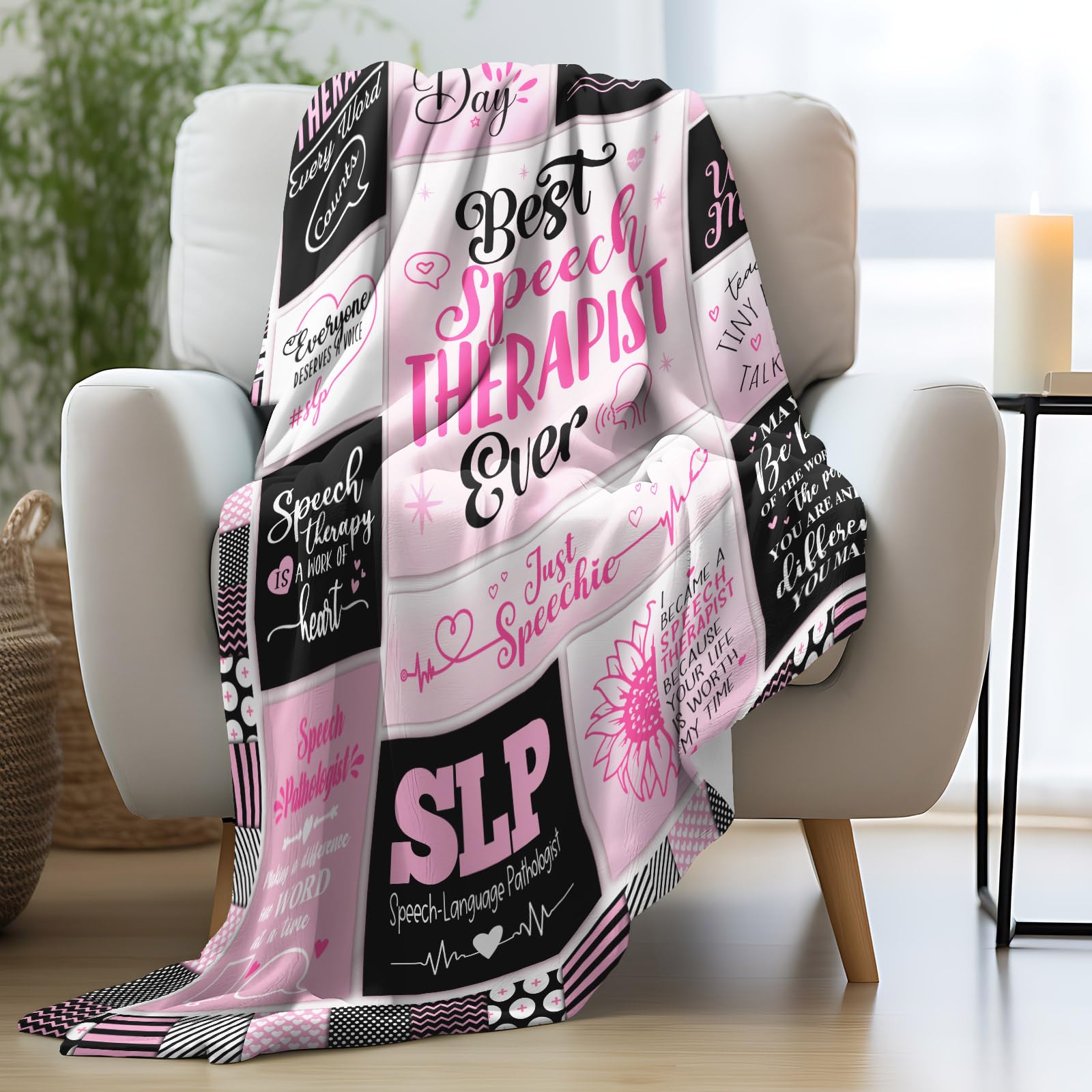 Speech Therapist Gift for Women, Speech Pathologist Gifts, SLP Gifts, Speech Language Pathologist Gift, Speech Therapy Gifts for Therapist, Gift for Speech Therapists Throw Blanket 60" x 50"