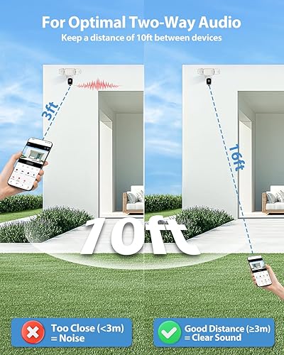 Miniatura 8 de Olafus Cámara de seguridad con reflector exterior – Cámara de seguridad 2K QHD con luces de inundación activadas por movimiento, zonas de detección