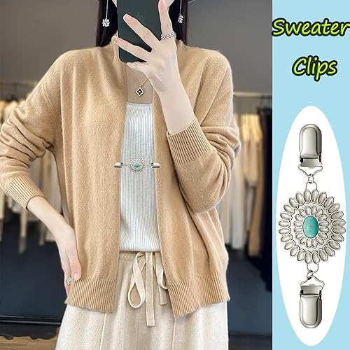 Miniatura 5 de Clip de cárdigan para vestido de camisa vintage, clip de cintura para mujer, suéter chal, chaqueta para ropa
