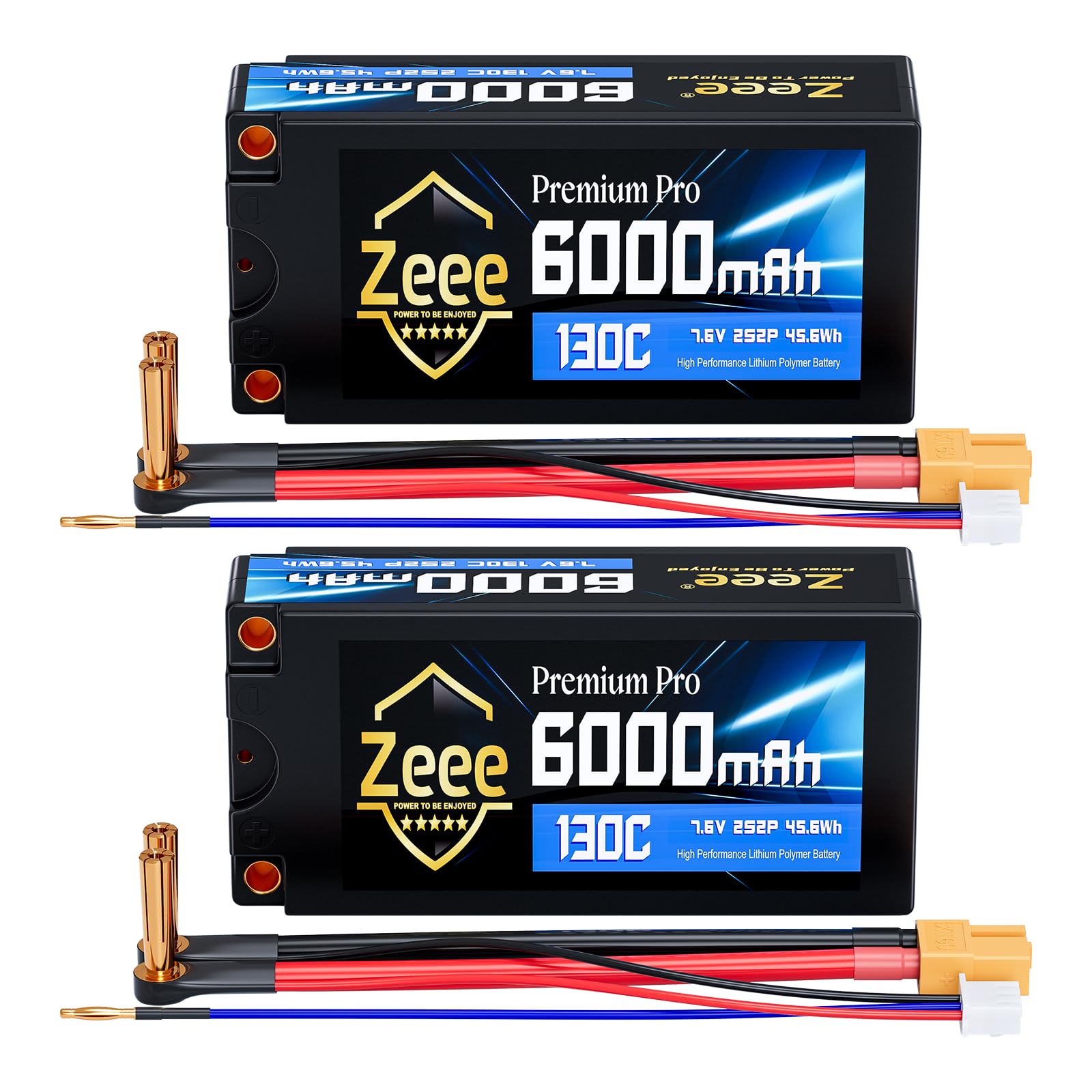 Amazon.com: Zeee Premium Pro 2S 6000mAh Lipo Battery 7.6V 130C