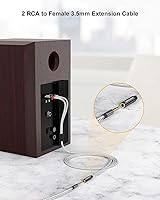 Vista 3 de CableCreation Cable de audio estéreo Femaleto 2RCA macho de 0.138 in compatible con altavoz, 0.75 pies, paquete de 2