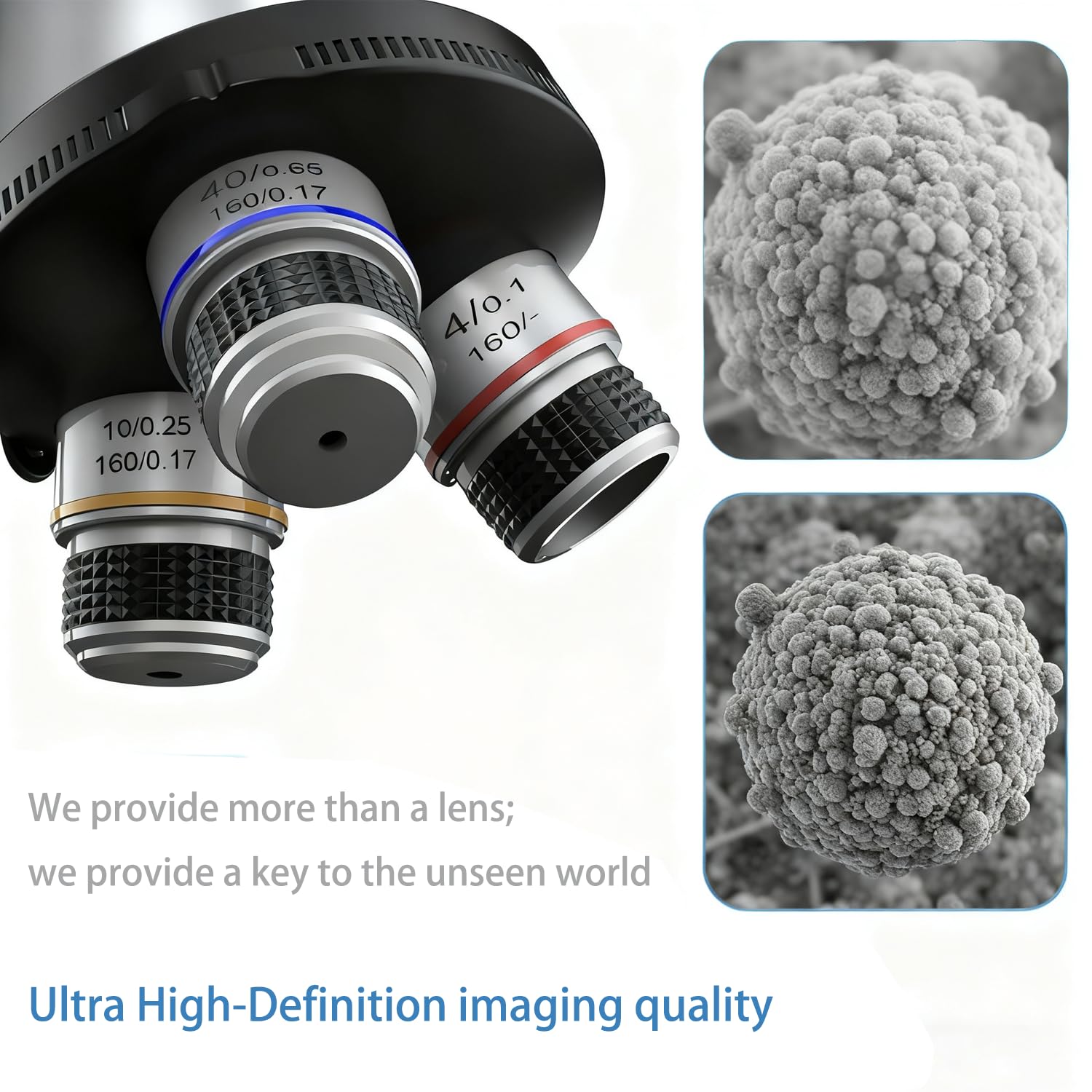 Microscopio Portatile, Microscopio Professionale Binoculare HD con Ingrandimento 40x-1600x, per Studenti e Laboratori, Ideale per Educazione Biologica e Osservazione Precis