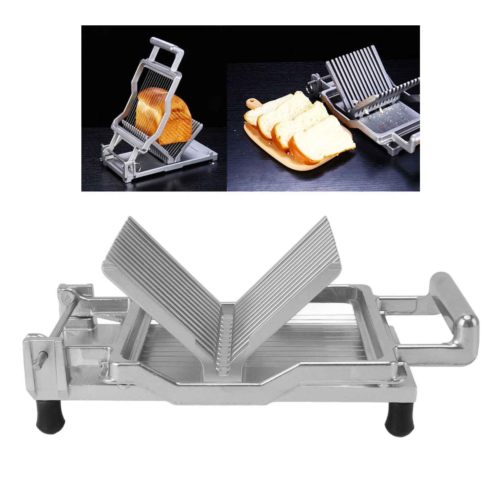 Alomejor Manueller Edelstahl-Käseschneider, Langlebiger, Modischer Handgehaltener Toastbrot-Sandwichschneider für den Heimgebrauch in der Küche (10mm)