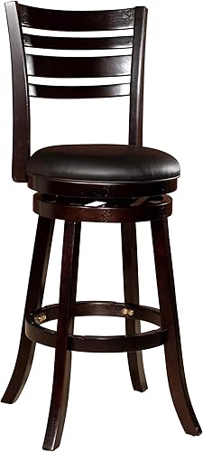 Miniatura 11 de DTY Indoor Living Granby Taburetes de bar de altura de mostrador, taburetes de bar giratorios de 24 pulgadas con respaldo, acabado de cereza y