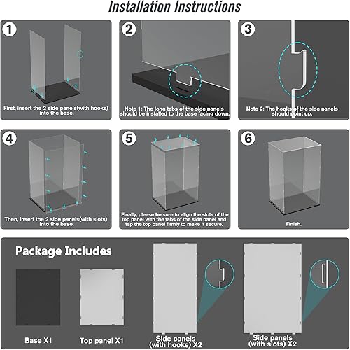 Vista 75 de Choowin Vitrina de acrílico para Lego Infinity Gauntlet 76191 para Lego Gauntlet 76223 para Lego Display Estuches de acrílico transparente grueso