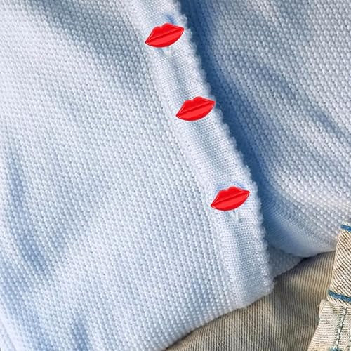 Miniatura 8 de EXCEART 100 botones en forma de labio, boca roja, botones de costura de plástico para manualidades, bufandas, bufandas, ropa, accesorios para muñecas