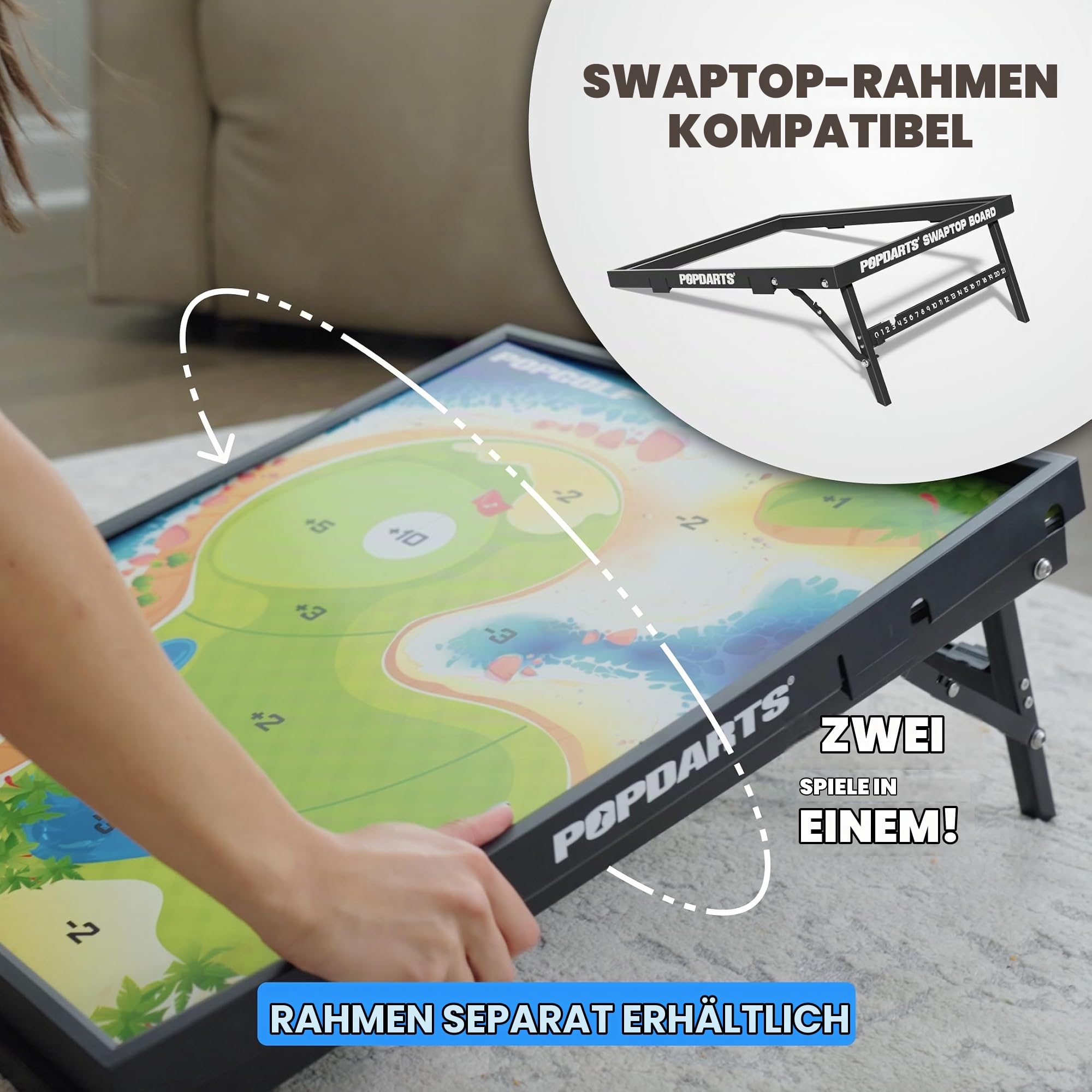 Popdarts SwapTop PopGolf – Der Fan Favorit kehrt zurück Das ultimative Indoor/Outdoor Spiel für alle Altersgruppen
