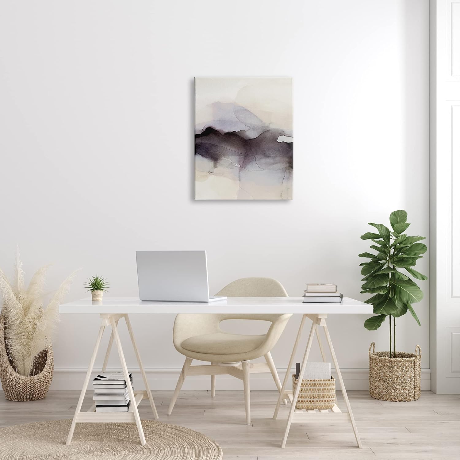 Stupell Industries Abstract Black Watercolor Paint Fade Fluid Ink Ombre