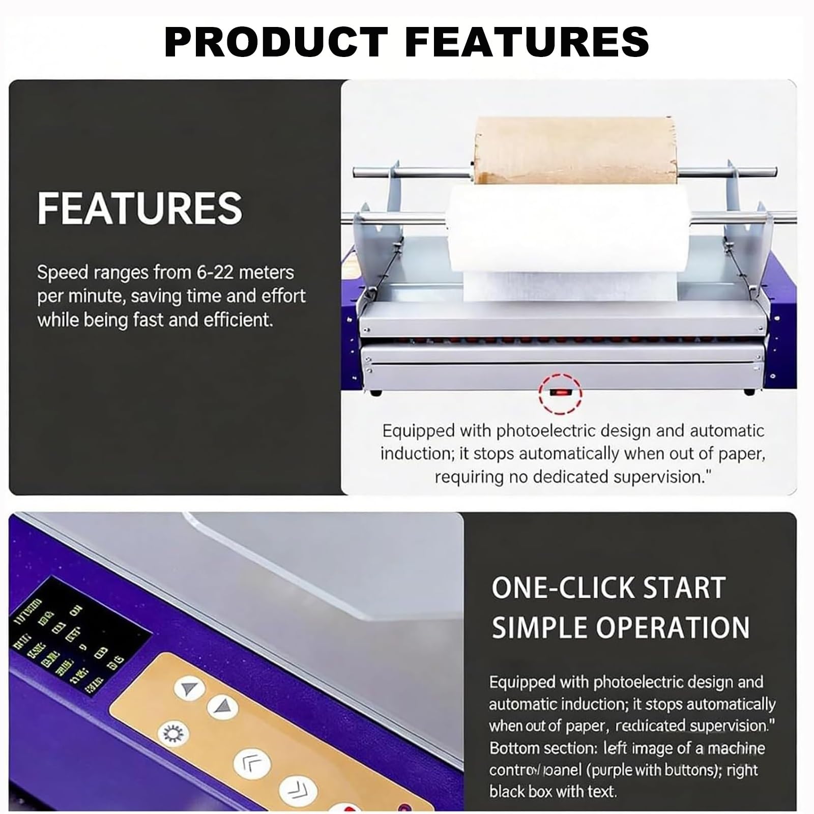 Dispensador eléctrico de rollo de papel de panal con interruptor de pie para un embalaje eficiente, dispensador de papel kraft para embalaje