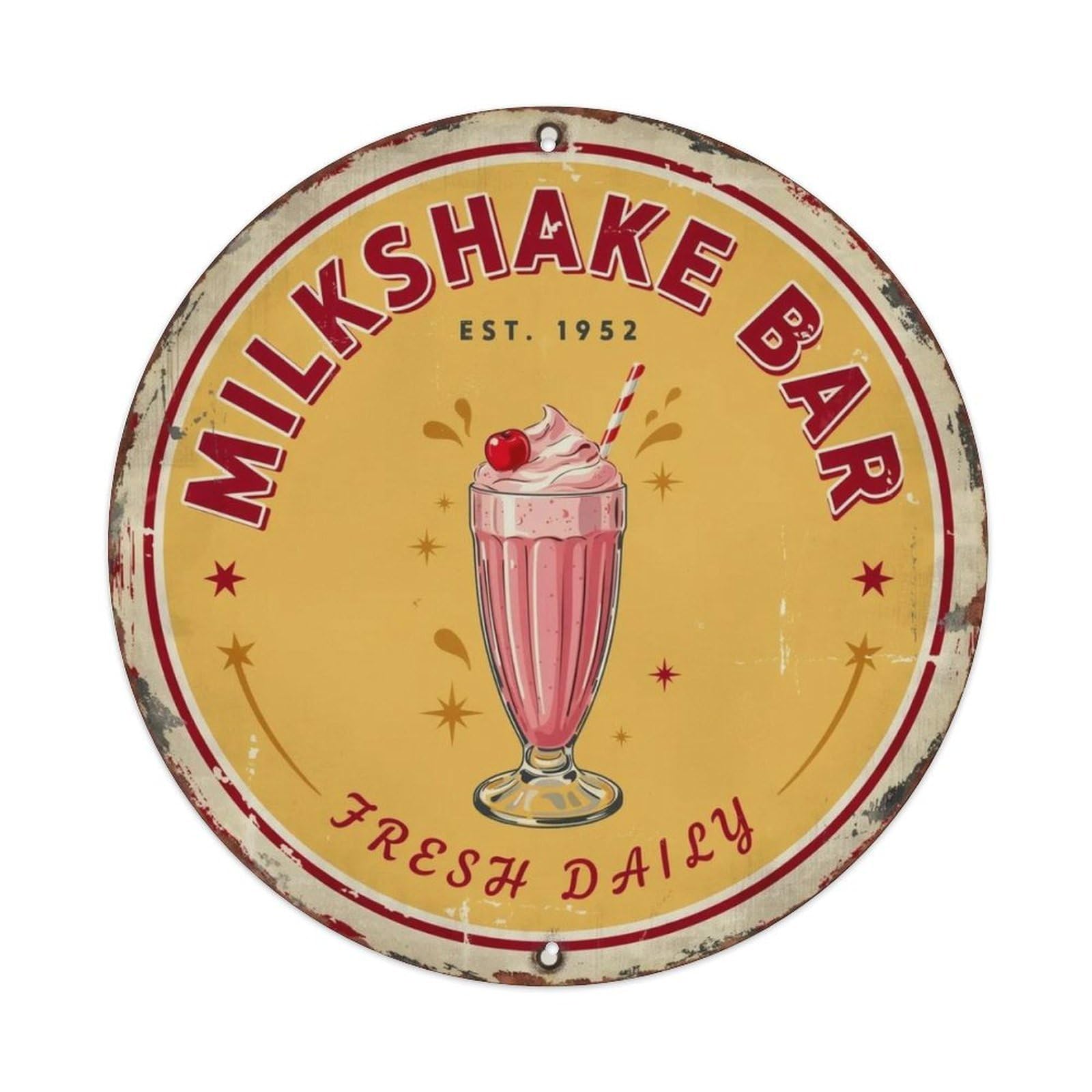 Milkshake Bar Retro Diner Metal Tin Sign Plaque