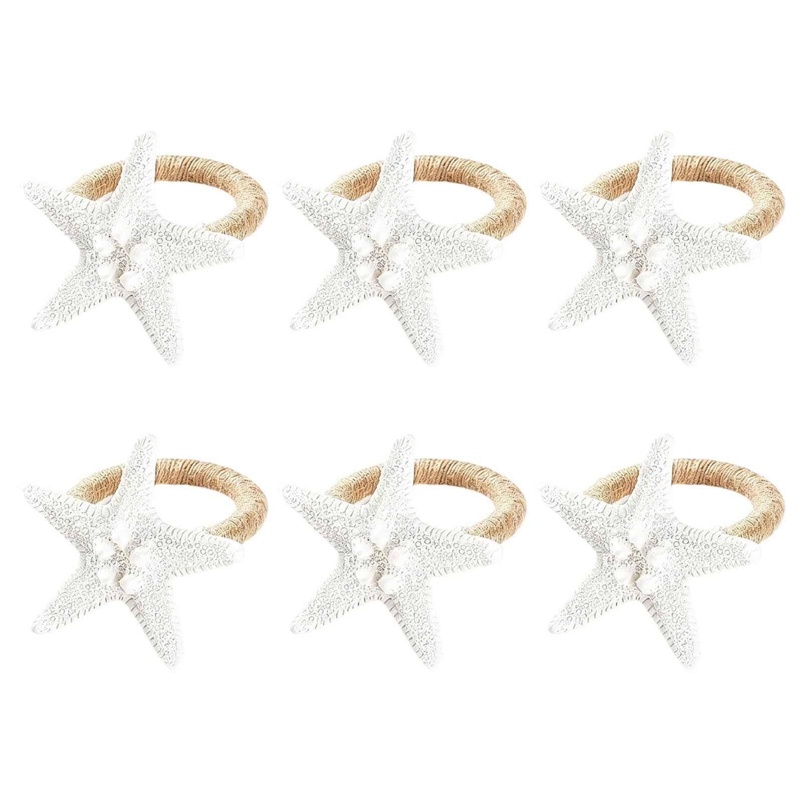 Whoasyst Of 6 Sea Inspires Napkin Rings with Sturdy Metal Base Napkin Holders Perfect for Dinner Parties Sea Theme Table Deck