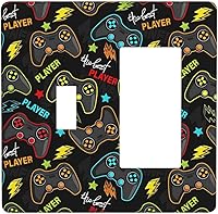 Vista 41 de Funky Retro Vintage 70s 60s Boho Hippie Hongo Botánico Floral 2 Gang Interruptor de luz de palanca doble Placa de pared Cubierta de toma