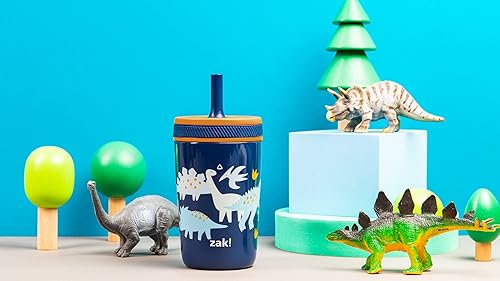 Miniatura 9 de Zak Designs Kelso - Vasos para niños pequeños para viajes o en casa, vaso de acero inoxidable aislado al vacío de 12 onzas con diseño a prueba de