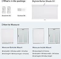 Vista 7 de BERISSA Persianas enrollables opacas para ventanas, sin cordón, con aislamiento térmico, tela con protección UV, persianas personalizadas