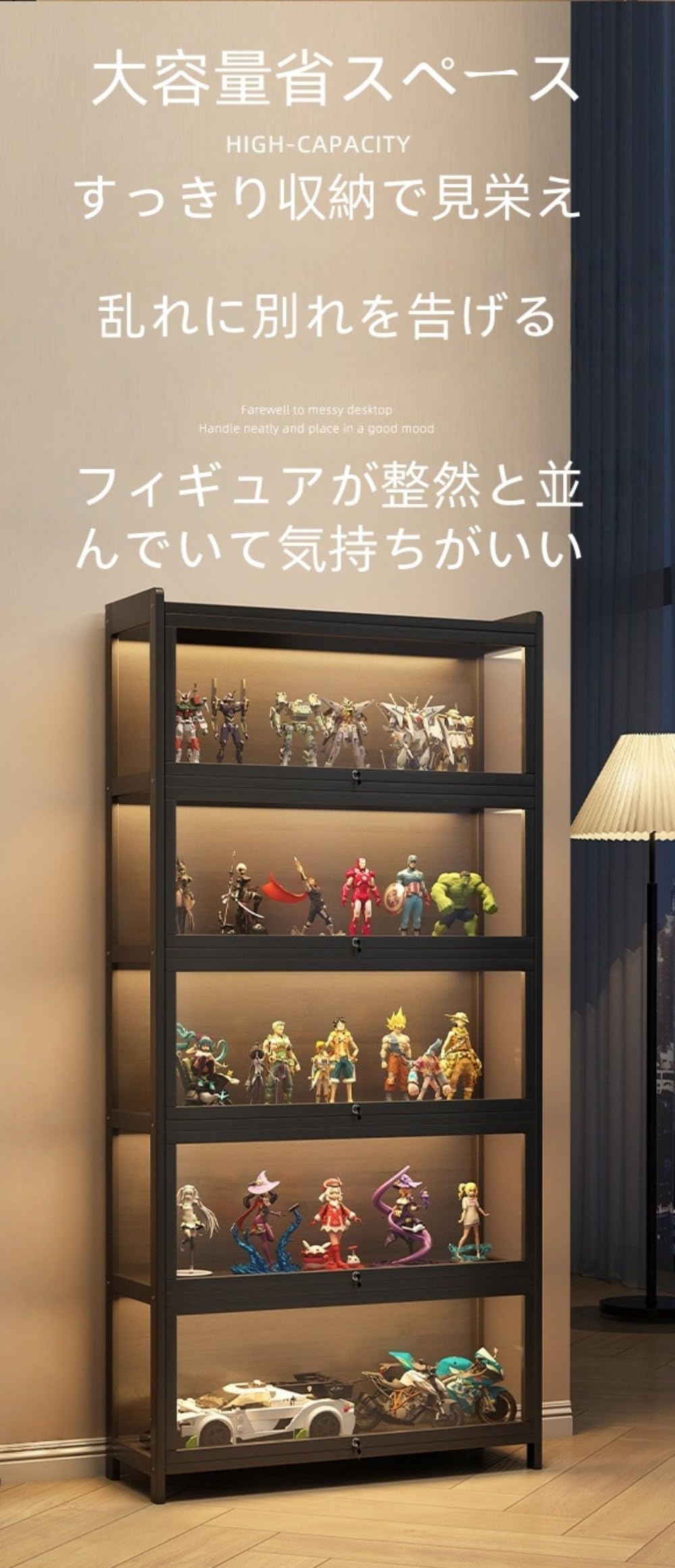 ショーケース フィギュア ディスプレイキャビネット コレクションケース 木製 Amazon.co.jp: ショーケース フィギュア ディスプレイキャビネット