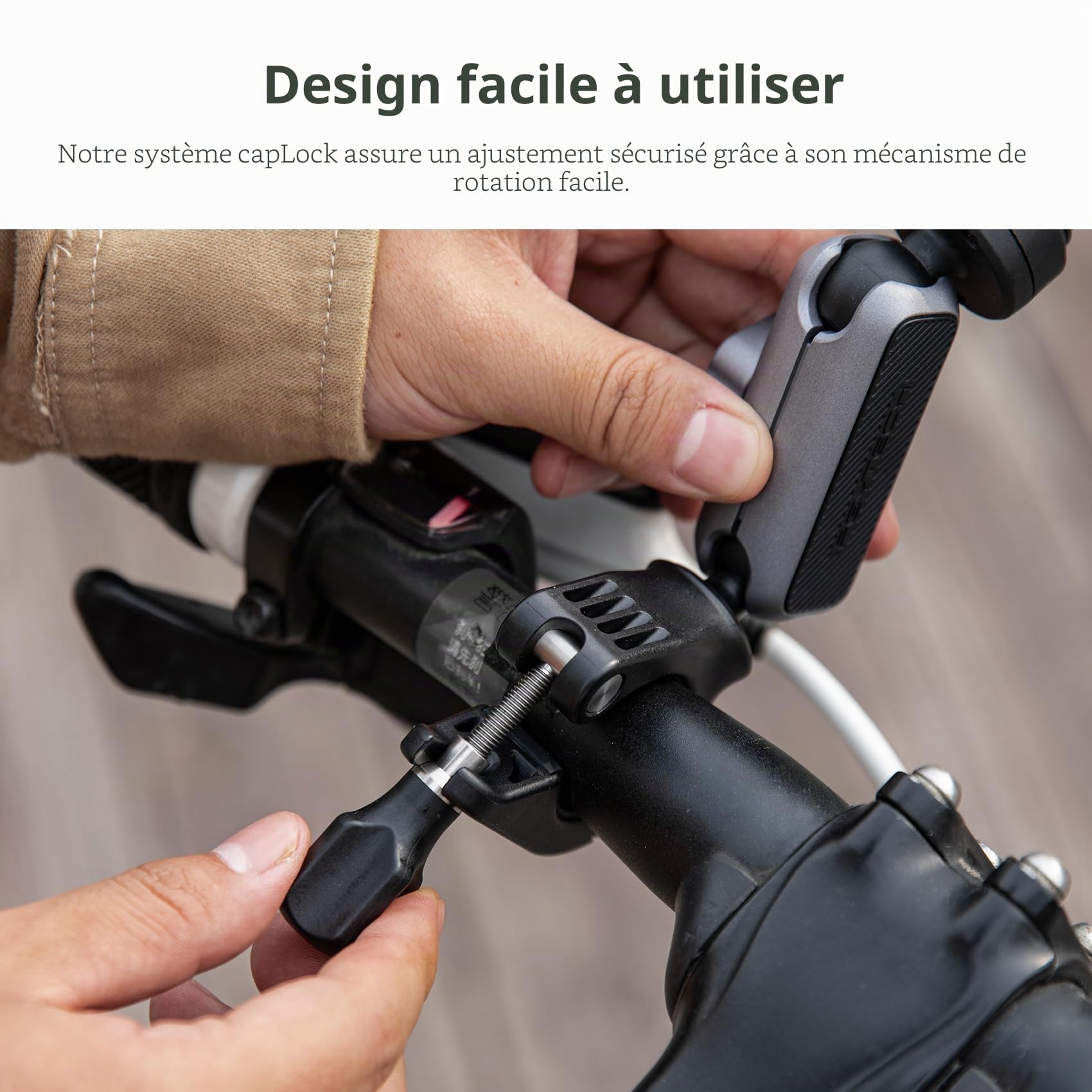 PGYTECH CapLock Support Guidon Moto Vélo, Pince pour Caméra d'action | Fixation Rotative 360°avec Adaptateur 1/4, Compatible avec GoPro/DJI Osmo/Insta360 Vlogging, Système de Montage Rapide