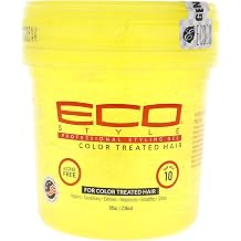 Eco Style Hair Gel - Colored Hair, for All Hair Types - UV Protection - Special Formula for Highlighted Hair - Controls and Defines with Long-Lasting Shine -No Flakes- 8 Oz