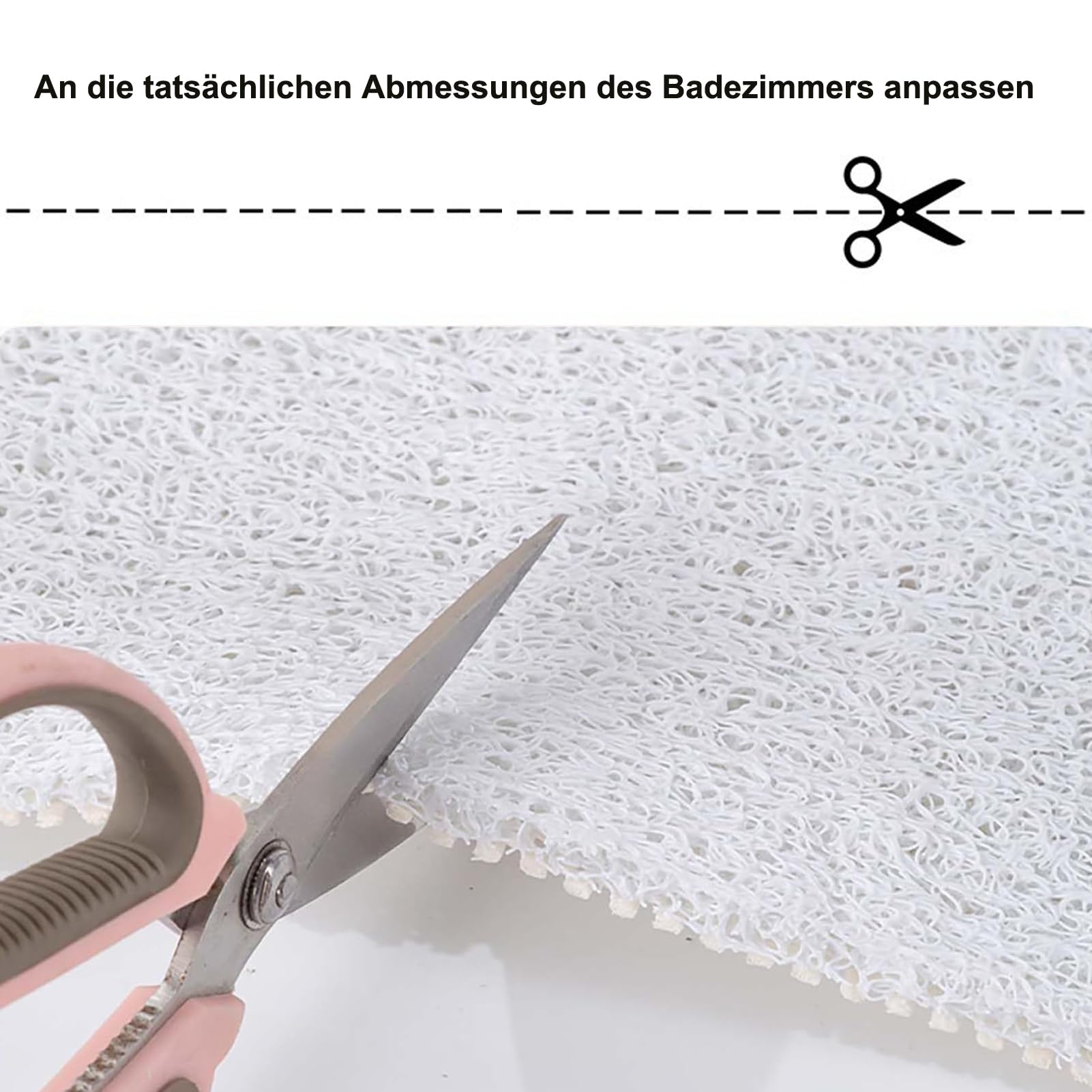 Badematte rutschfest 120X140 cm Strand Meer Wellen Duschmatten PVC Luffa Duschvorleger Weich mit Ablaufloch ohne Saugnäpfe für Duschkabine und Nassbereiche