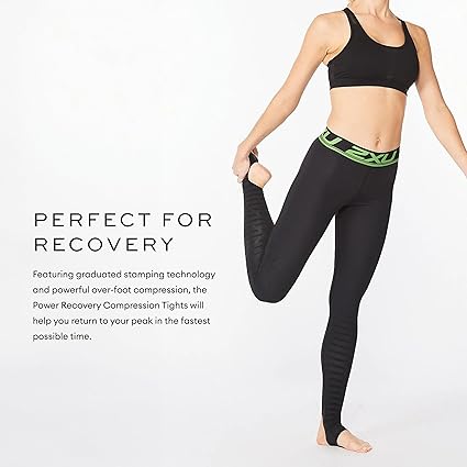 Collant De Compression 2XU Power Recovery+ - Femme S - Noir/vert - Sans Pied