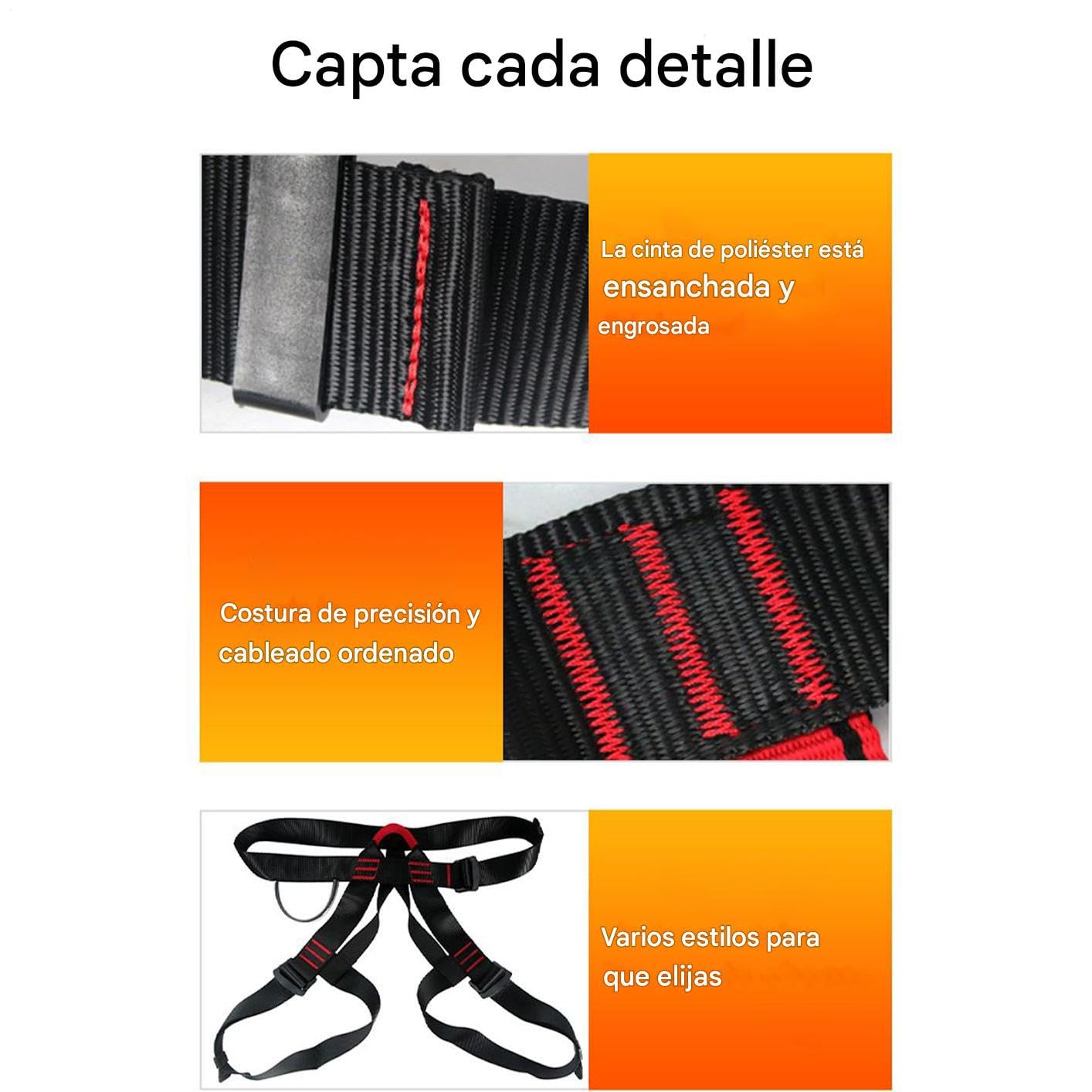 Arnés De Escalada Para Hombres | Arnés de Seguridad para Escalada de Medio Cuerpo,Equipo De Protección Reforzado Para Construcción, Rapel Y Montañismo